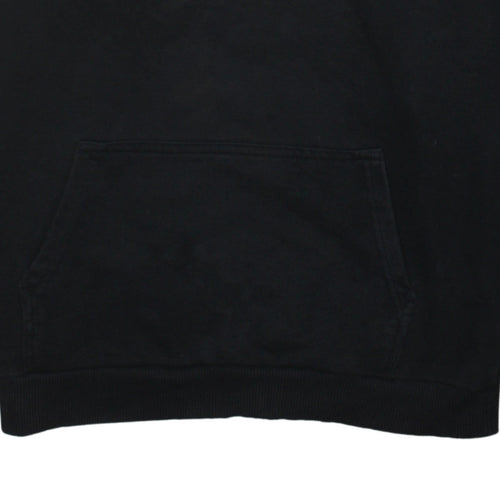 Fila Mens Black Hoodie S Pullover Logo Tape Trim Cotton Blend