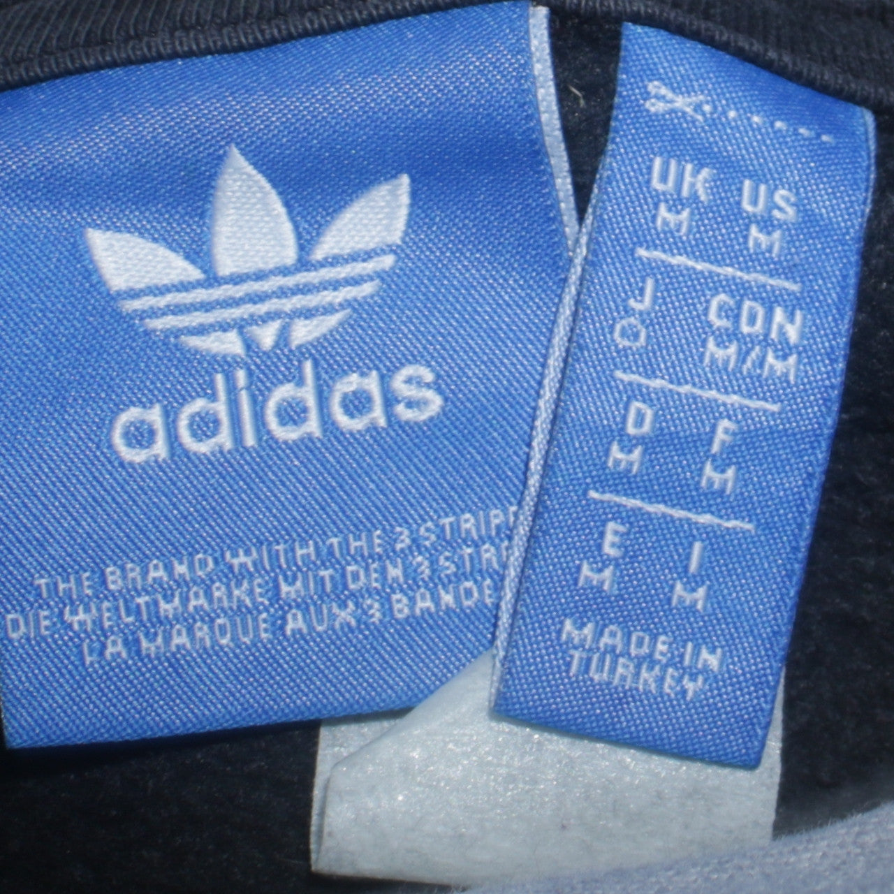 Adidas Mens Black Grey White Crew Neck Colour Block Sweatshirt M