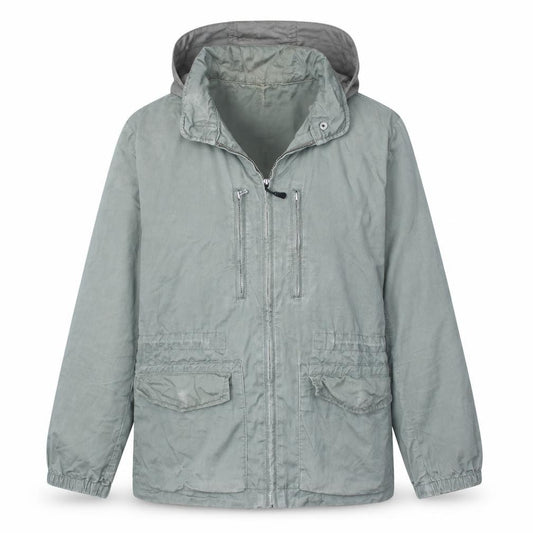 Front view of Gap Women's Green Hooded Anorak Jacket L Cotton Zip Pockets Casual