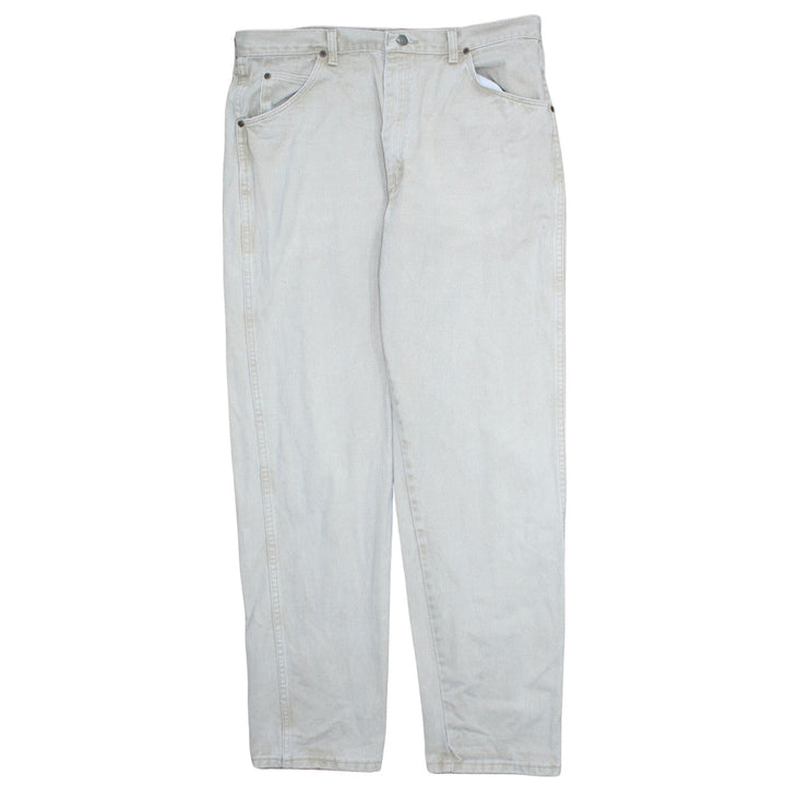 Wrangler Men's Beige 38x34 Straight Fit Cotton Denim Jeans