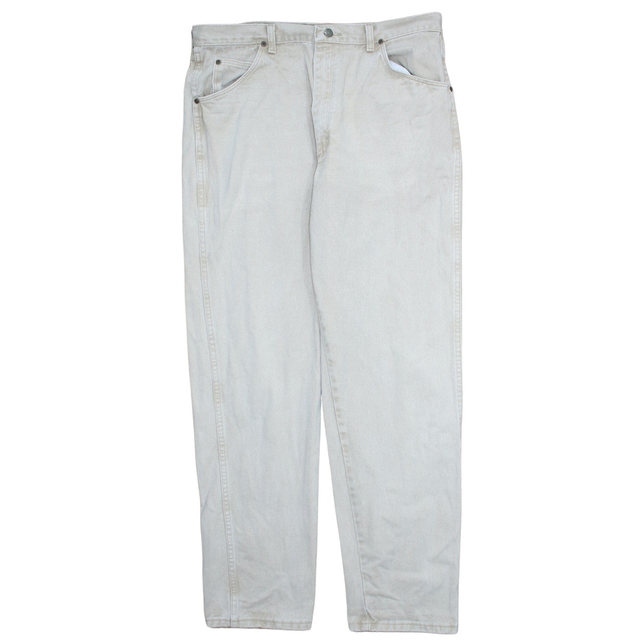 Wrangler Men's Beige 38x34 Straight Fit Cotton Denim Jeans