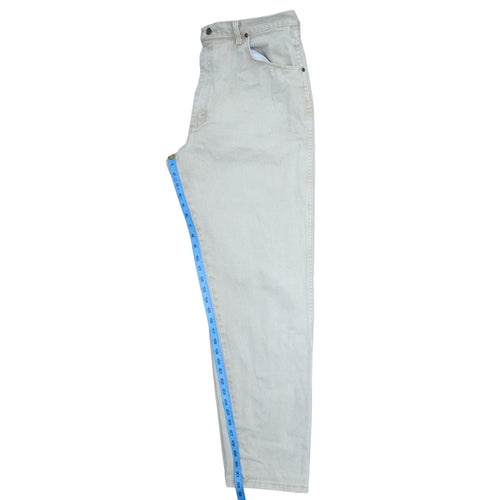 Wrangler Men's Beige 38x34 Straight Fit Cotton Denim Jeans