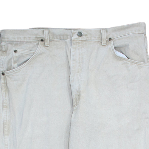 Wrangler Men's Beige 38x34 Straight Fit Cotton Denim Jeans