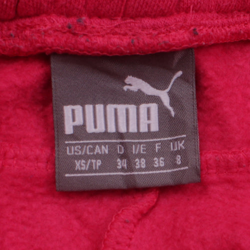 Puma Womens Red Jogger Sweatpants Size 8 Regular Fit Fleece