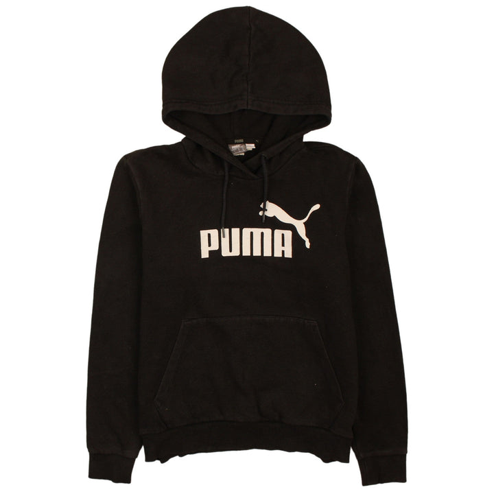 Puma Boys Black Pullover Hoodie Size 12 Years Graphic Logo Fleece