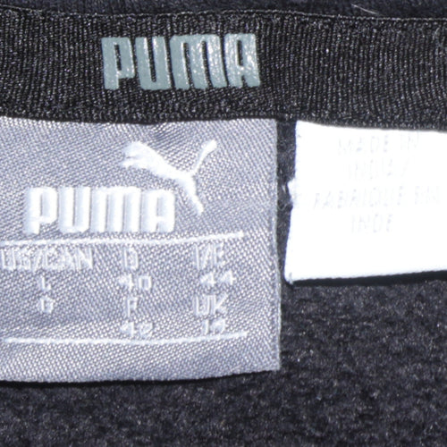 Puma Boys Black Pullover Hoodie Size 12 Years Graphic Logo Fleece