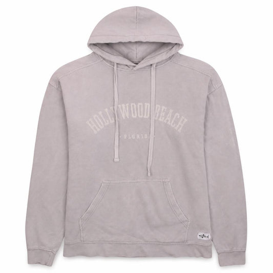 Front view of Shark Tee Men's Grey Hollywood Beach Pullover Hoodie Small