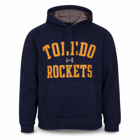 Front view of Under Armour Men's Blue XL Pullover Hoodie Toledo Rockets