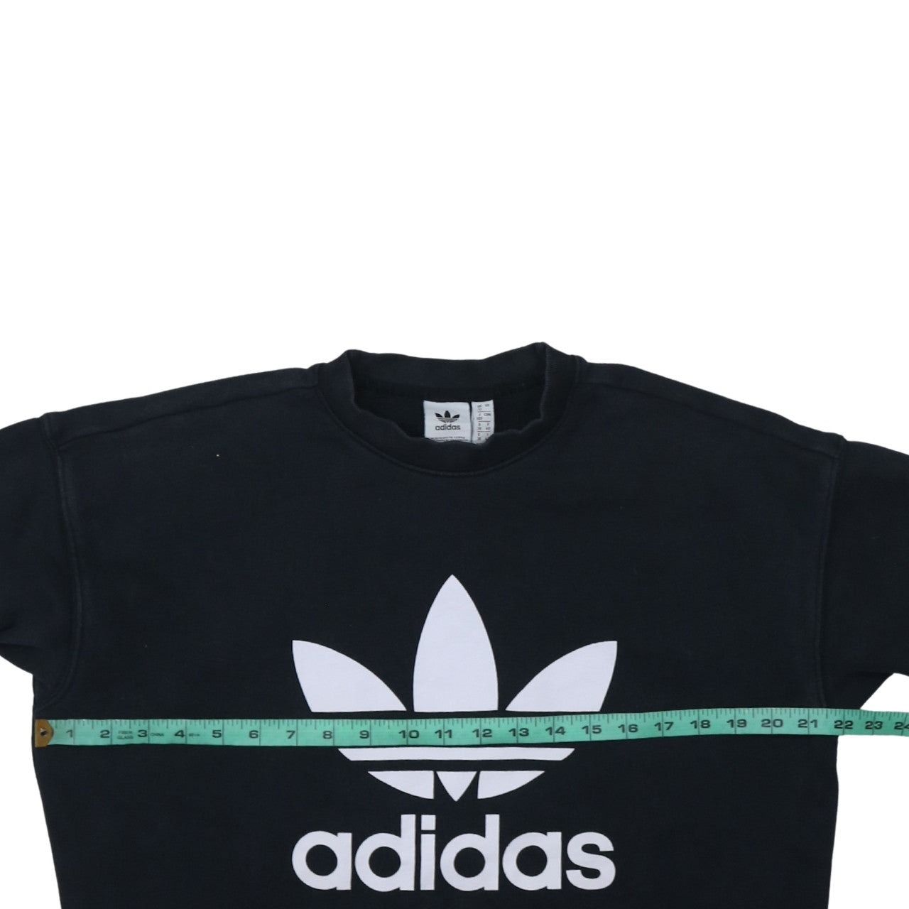Adidas Women Black Size 12 Sweatshirt Crew Neck Logo Pullover