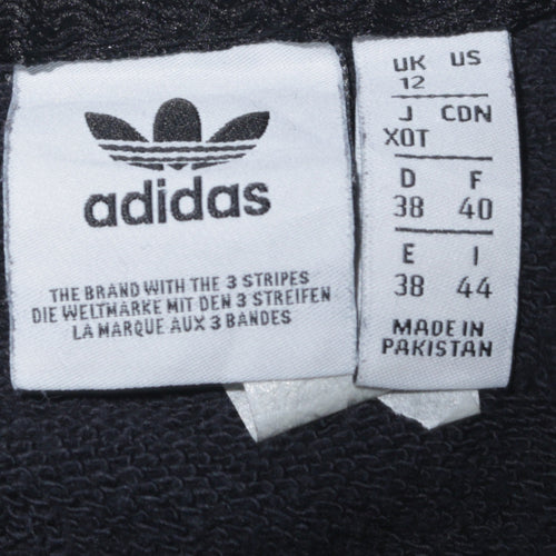 Adidas Women Black Size 12 Sweatshirt Crew Neck Logo Pullover