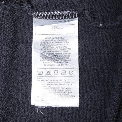 Adidas Women Black Size 12 Sweatshirt Crew Neck Logo Pullover