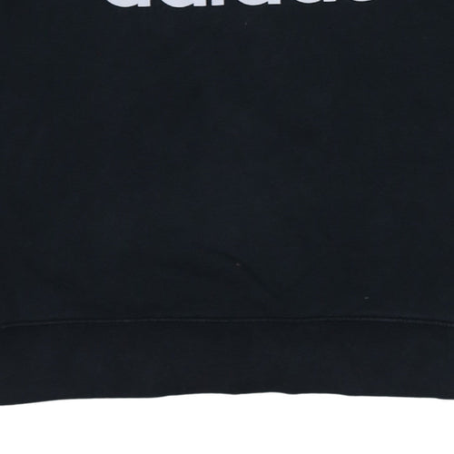 Adidas Women Black Size 12 Sweatshirt Crew Neck Logo Pullover