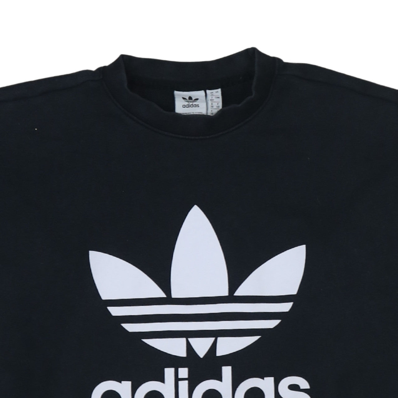Adidas Women Black Size 12 Sweatshirt Crew Neck Logo Pullover