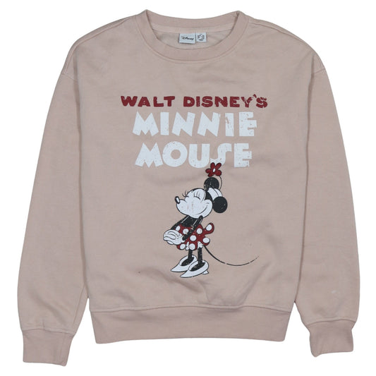 Disney Women's Beige Minnie Mouse Pullover Sweatshirt 2XS