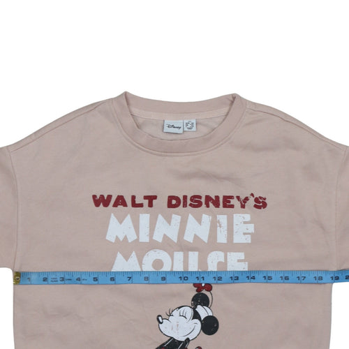 Disney Women's Beige Minnie Mouse Pullover Sweatshirt 2XS