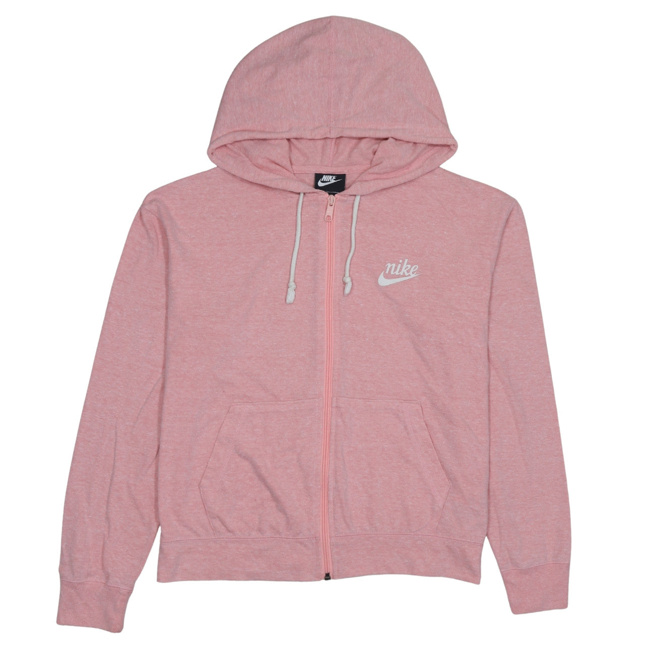 Nike Womens Pink Full Zip Hoodie Medium Cotton Blend