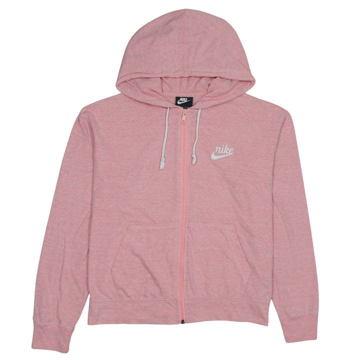Nike Womens Pink Full Zip Hoodie Medium Cotton Blend