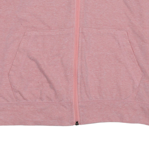 Nike Womens Pink Full Zip Hoodie Medium Cotton Blend