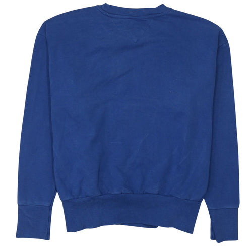 Tommy Jeans Men's Blue Cotton Crew Neck Logo Sweatshirt M