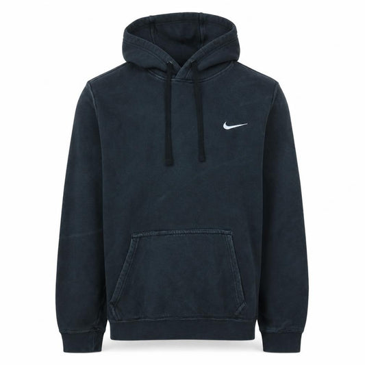Front view of Nike Men's Black Pullover Hoodie S Logo Fleece Sweatshirt