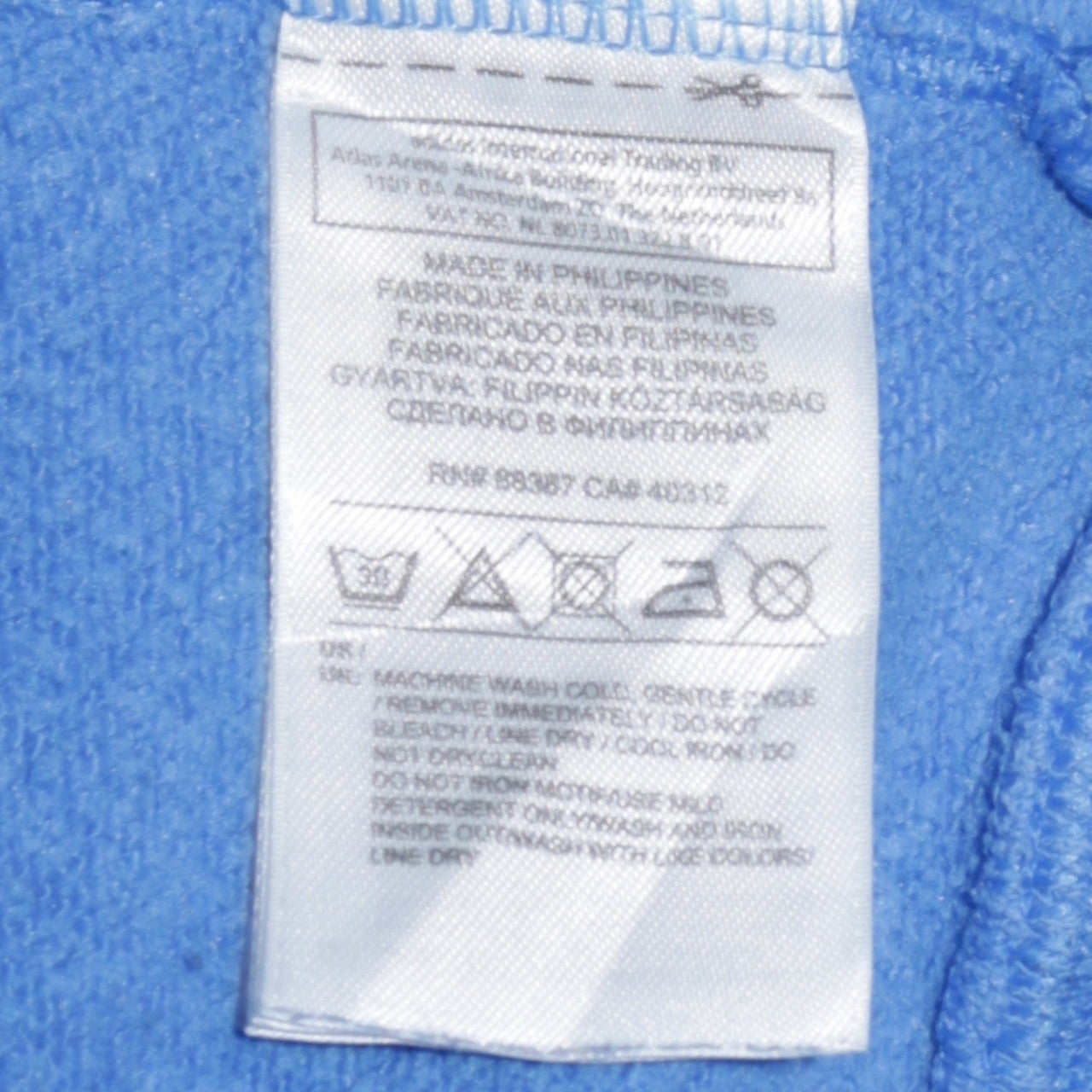 Adidas Men Blue Pullover Hoodie S Fleece Logo Sweatshirt