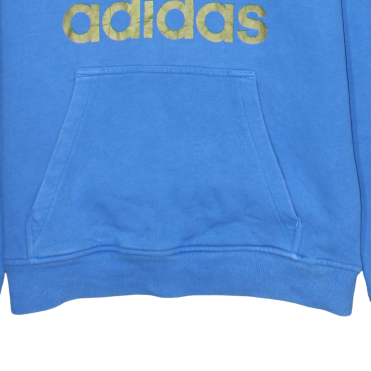 Adidas Men Blue Pullover Hoodie S Fleece Logo Sweatshirt