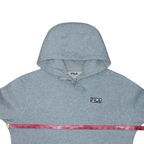 FILA Men's Grey Pullover Hoodie Medium Regular Fit Logo Fleece