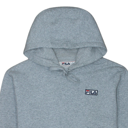 FILA Men's Grey Pullover Hoodie Medium Regular Fit Logo Fleece
