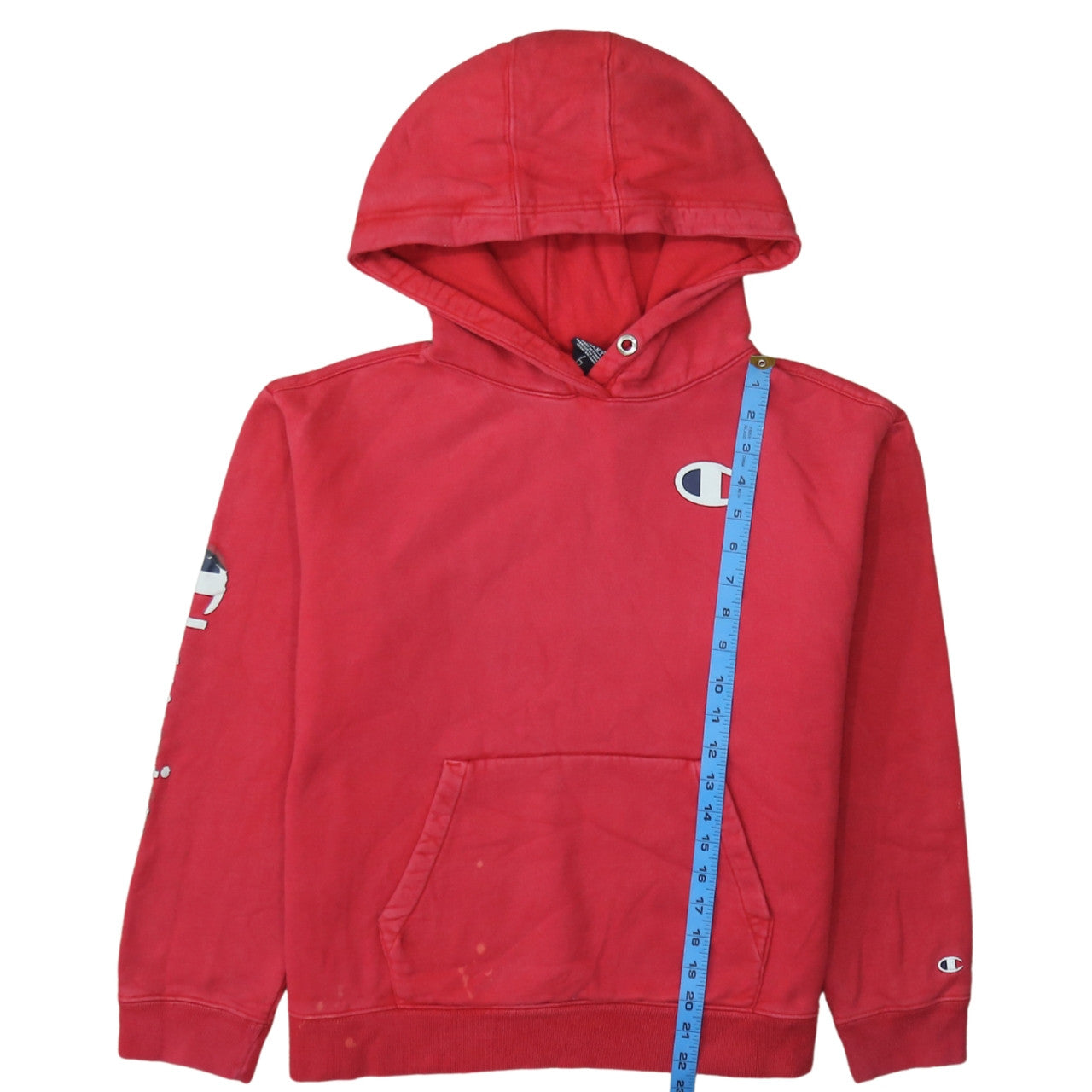 Champion Mens Red Medium Pullover Hoodie Logo Sweatshirt