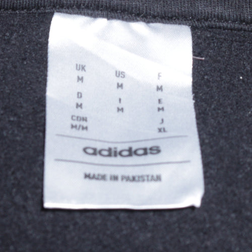 Adidas Men's Black Pullover Hoodie M - Sports Fleece Sweatshirt