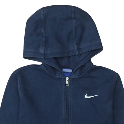 Nike Boys Navy Blue Full Zip Hoodie Sweatshirt XL 13-15 Years Classic Fit