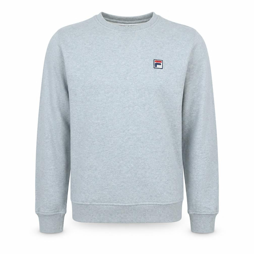 Front view of Fila Men’s Grey Crew Neck Pullover Sweatshirt Small Regular Fit