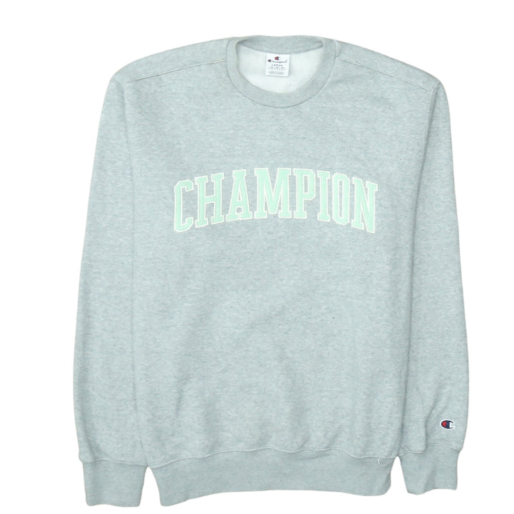 Champion Men's Grey Pullover Sweatshirt Large Crew Neck Logo