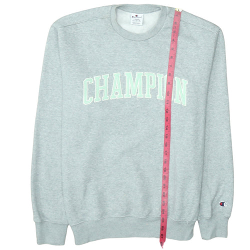 Champion Men's Grey Pullover Sweatshirt Large Crew Neck Logo