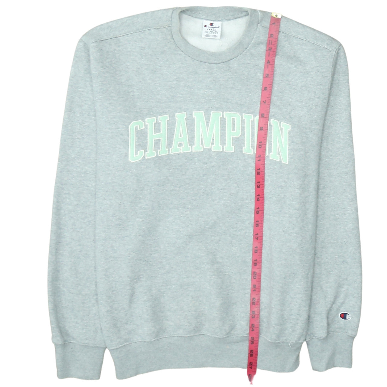 Champion Men's Grey Pullover Sweatshirt Large Crew Neck Logo
