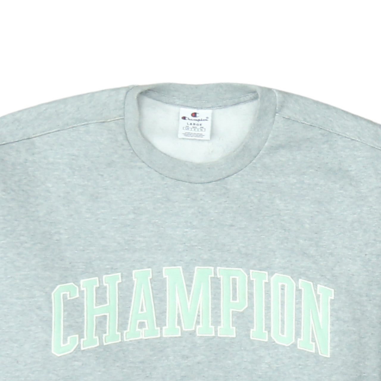 Champion Men's Grey Pullover Sweatshirt Large Crew Neck Logo