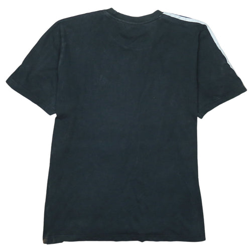 Adidas Men's Black Large 3-Stripes Crew Neck Sports T-Shirt