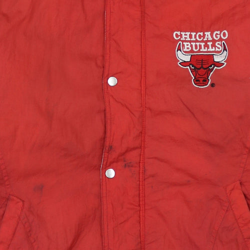 Competitor Men’s Red Chicago Bulls Hooded Puffer Jacket XL Vintage NBA