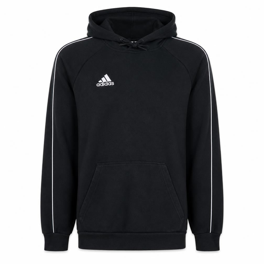 Front view of Adidas Men's Black Pullover Hoodie Small Sports Style