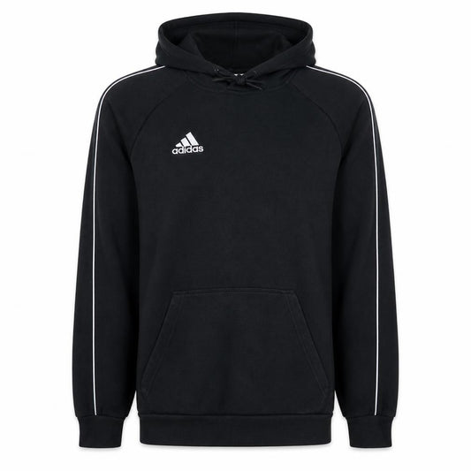 Front view of Adidas Men's Black Pullover Hoodie Small Sports Style