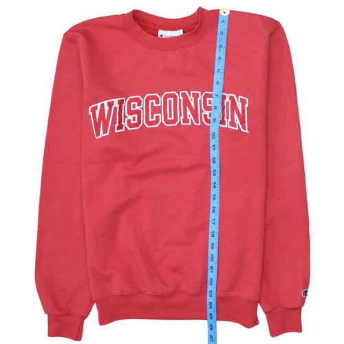 Champion Men's Red Wisconsin Crew Neck Sweatshirt Size S