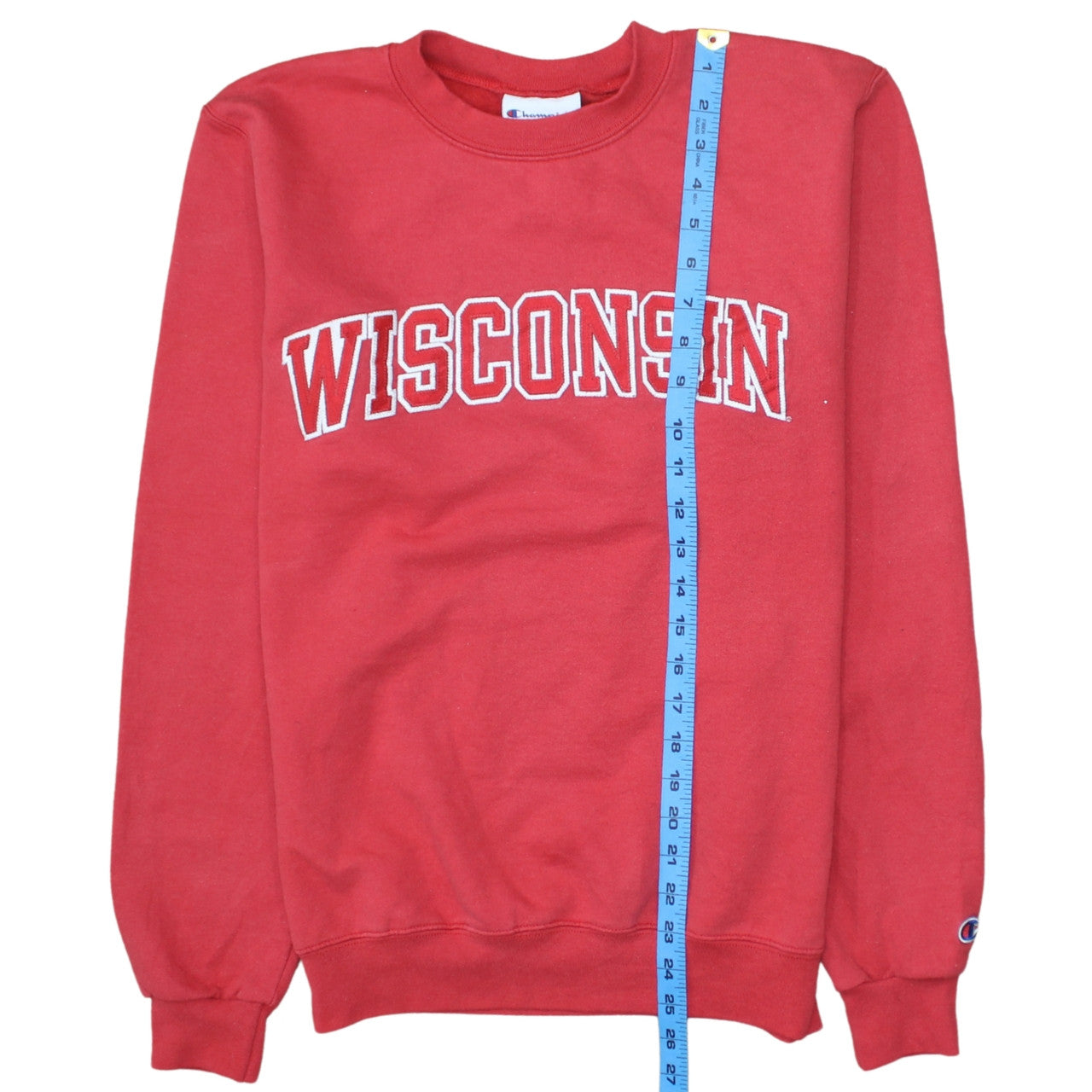 Champion Men's Red Wisconsin Crew Neck Sweatshirt Size S