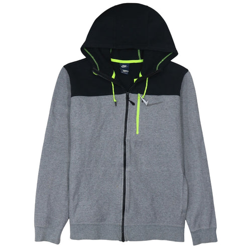 Nike Men's Grey Full Zip Hoodie L Hooded Sweatshirt Cotton Blend