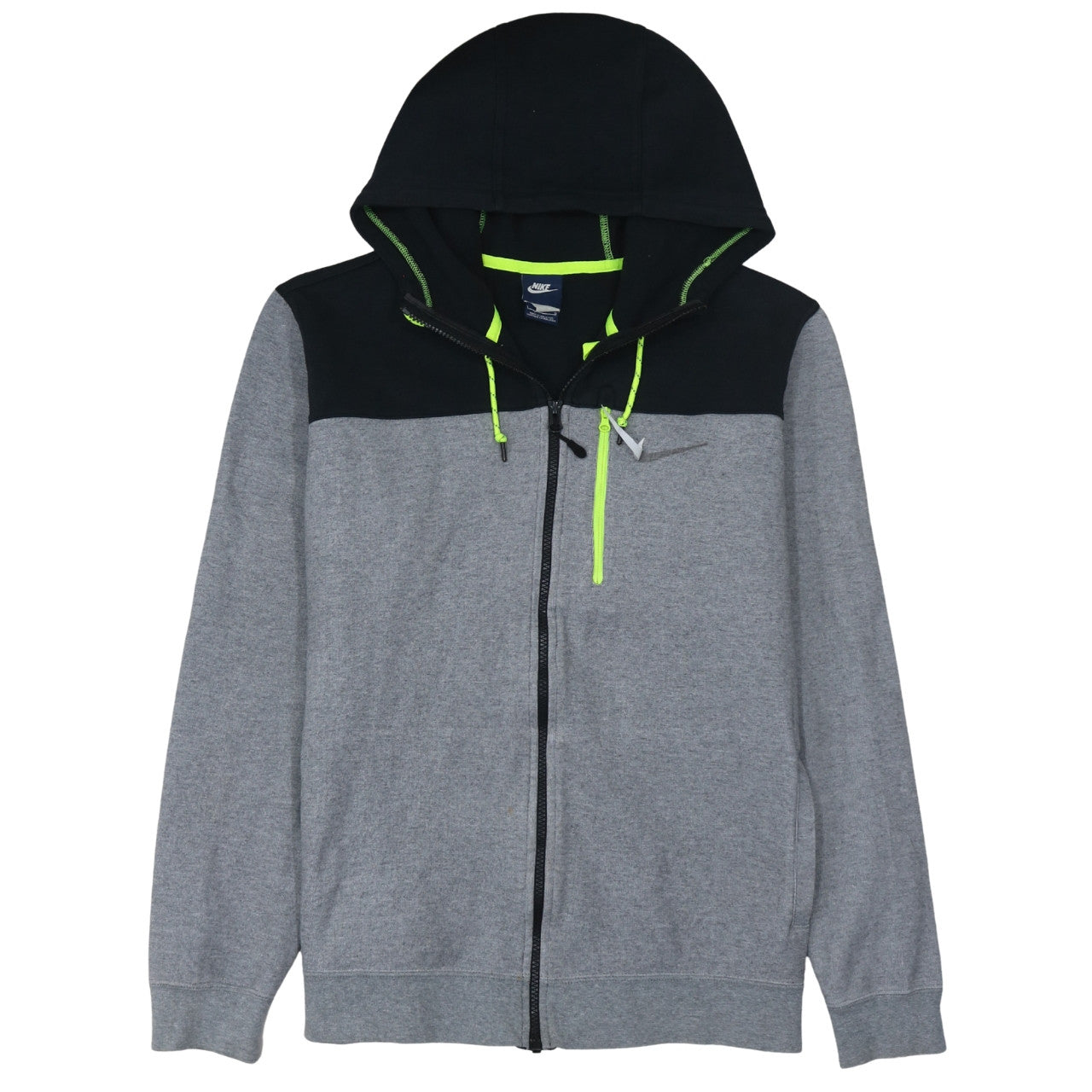 Nike Men's Grey Full Zip Hoodie L Hooded Sweatshirt Cotton Blend