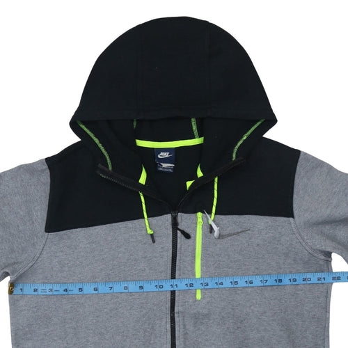 Nike Men's Grey Full Zip Hoodie L Hooded Sweatshirt Cotton Blend