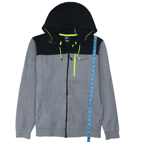 Nike Men's Grey Full Zip Hoodie L Hooded Sweatshirt Cotton Blend