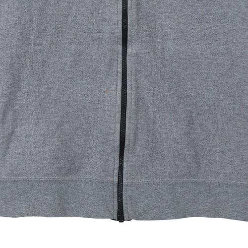 Nike Men's Grey Full Zip Hoodie L Hooded Sweatshirt Cotton Blend