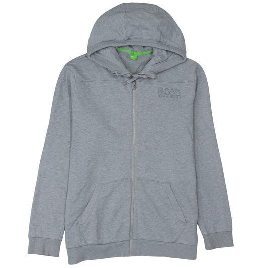 Hugo Boss Men's Grey Full Zip Hoodie Regular Fit XXL Cotton Blend