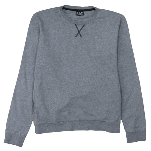 Emporio Armani EA7 Men's Grey XL Crew Neck Cotton Pullover Sweatshirt