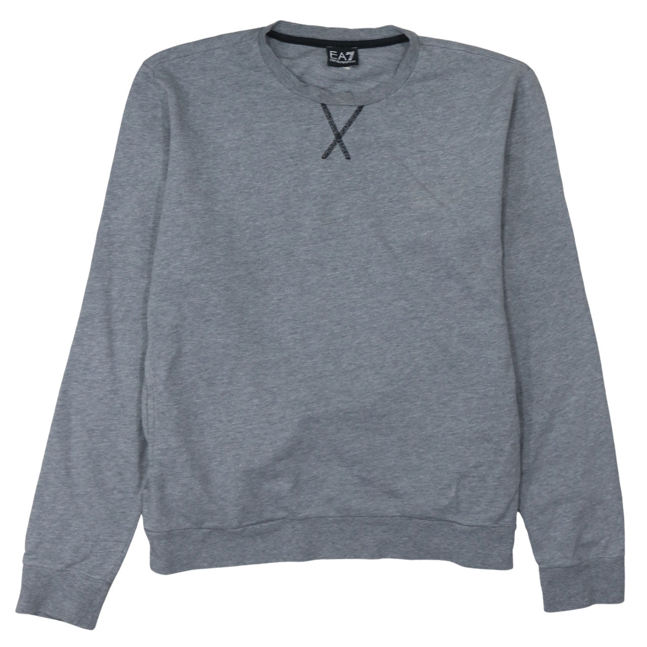 Emporio Armani EA7 Men's Grey XL Crew Neck Cotton Pullover Sweatshirt